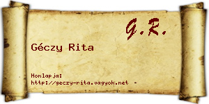 Géczy Rita névjegykártya