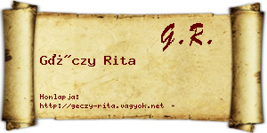 Géczy Rita névjegykártya